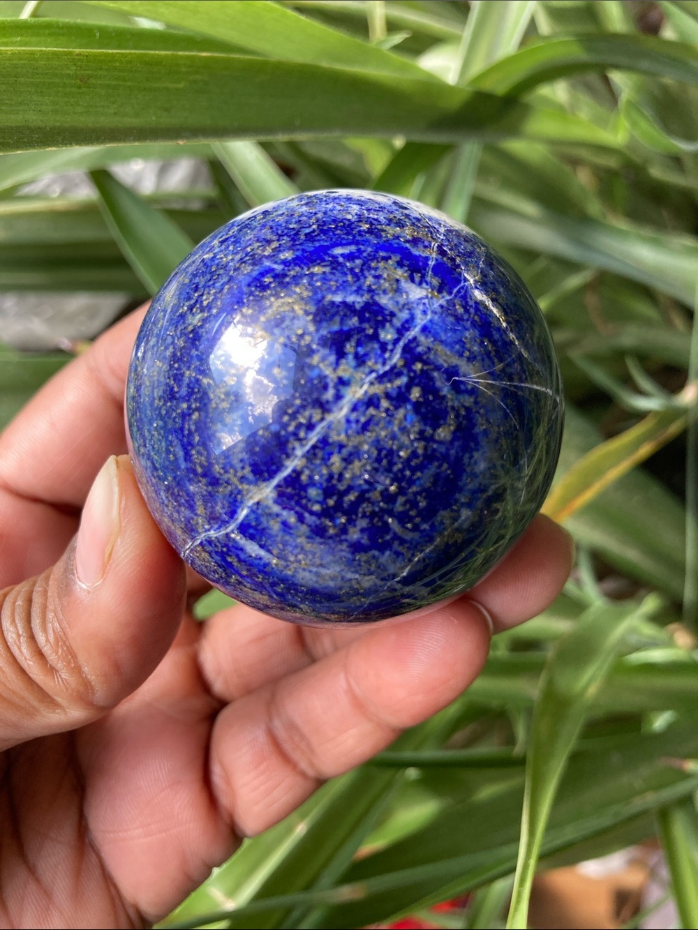 Lapis Lazuli Decorative Crystal Sphere - Deep Blue Accent